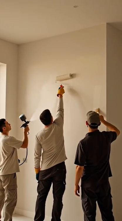Interior painting crew at work